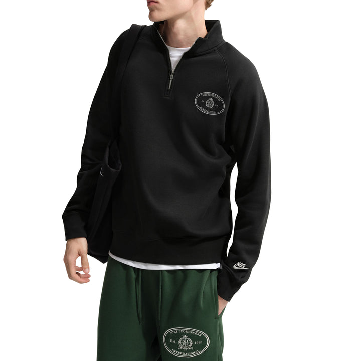 Nike Club Men’s 1/2-Zip Fleece Top Black Black Phantom IM5829-010 | Pro Feet