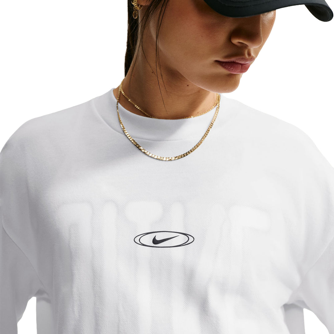 Nike Sportswear Women’s Oversized Long-Sleeve T-Shirt White IM6438-100 | Pro Feet