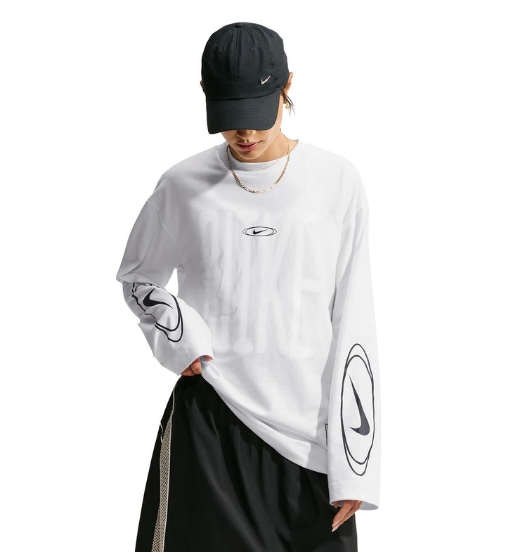 Nike Sportswear Women’s Oversized Long-Sleeve T-Shirt White IM6438-100 | Pro Feet