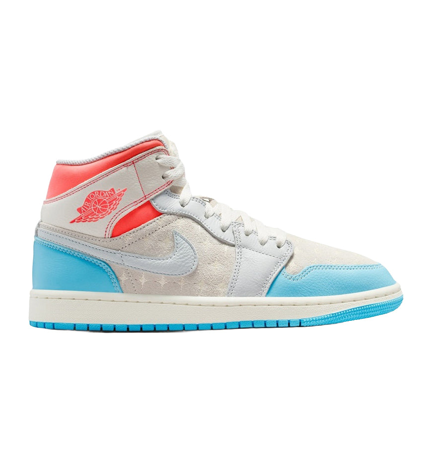 Women's Air Jordan 1 Mid — Sail/Hot Lava/Muslin/Blue Chill