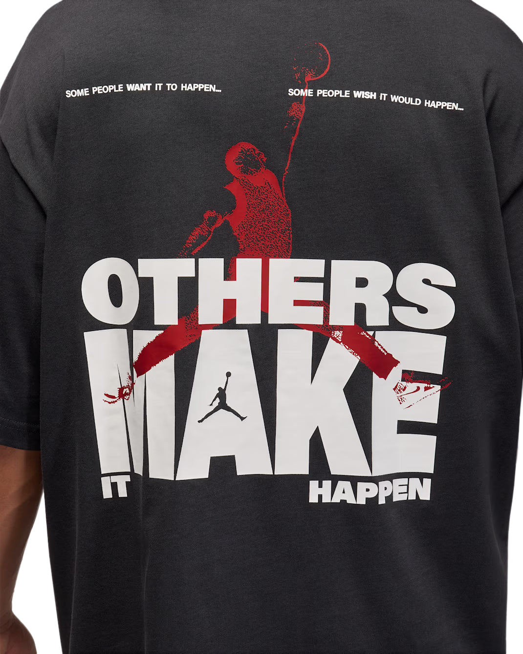 Black Jordan Oversized Reissue t-shirt with red and white graphic design on the back