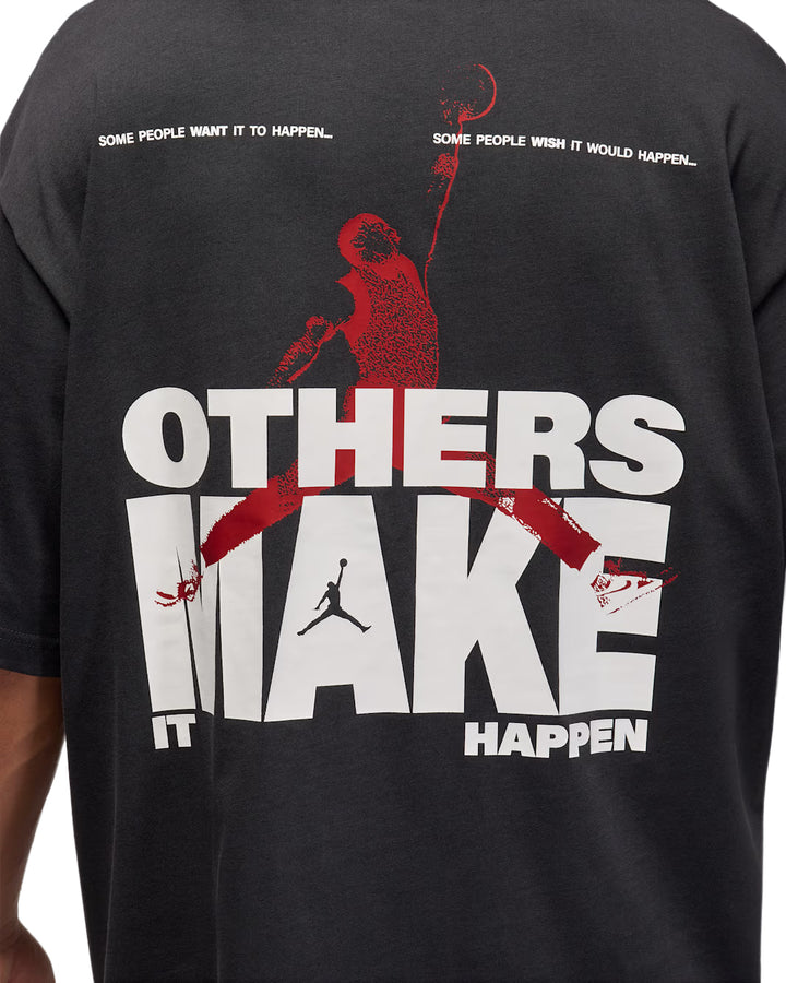 Black Jordan Oversized Reissue t-shirt with red and white graphic design on the back