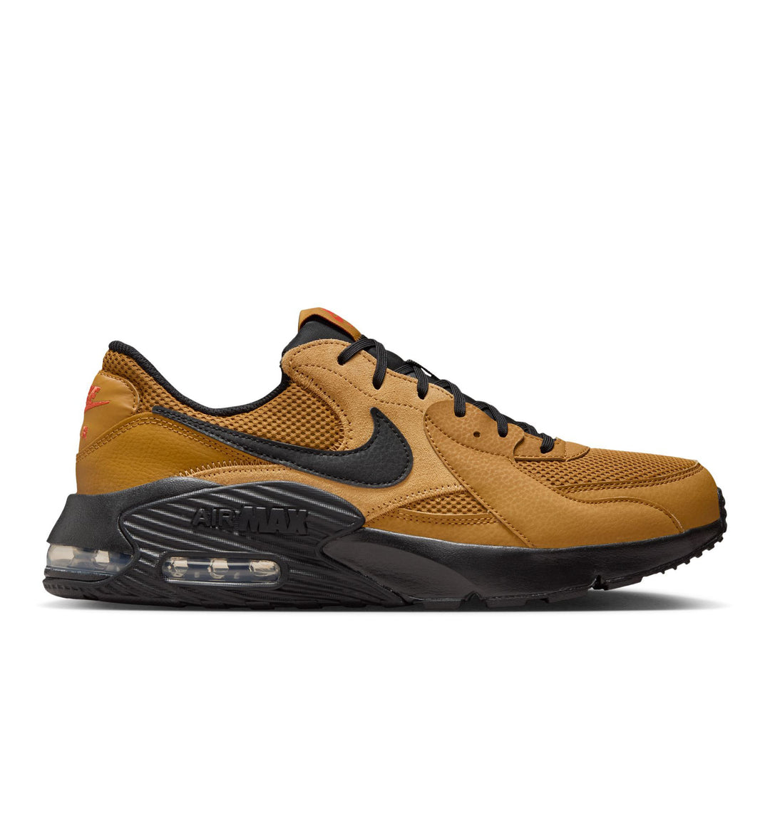 Wheat and Black Nike Air Max Excee shoe on white background