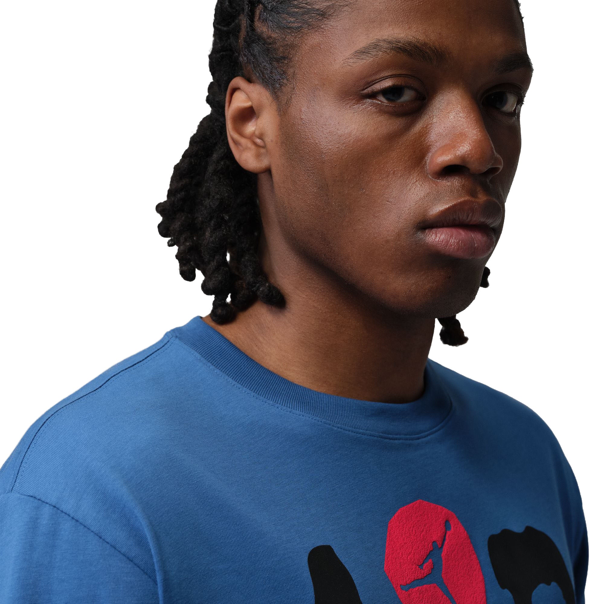 Jordan Men’s Graphic T-Shirt True Blue Black University Red IQ5299-485 | Pro Feet