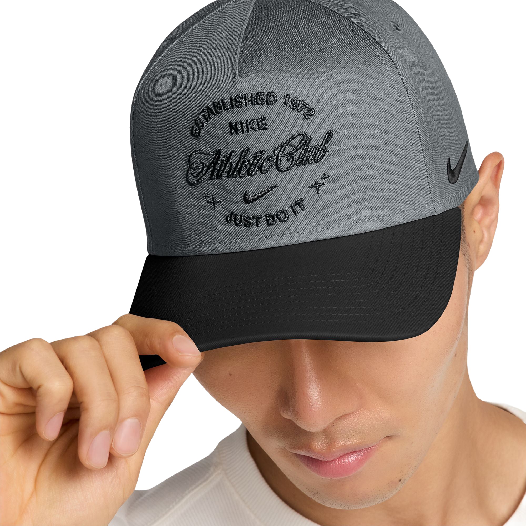 Nike Rise Structured A-Frame Cap Smoke Grey Black IR0729-084 | Pro Feet
