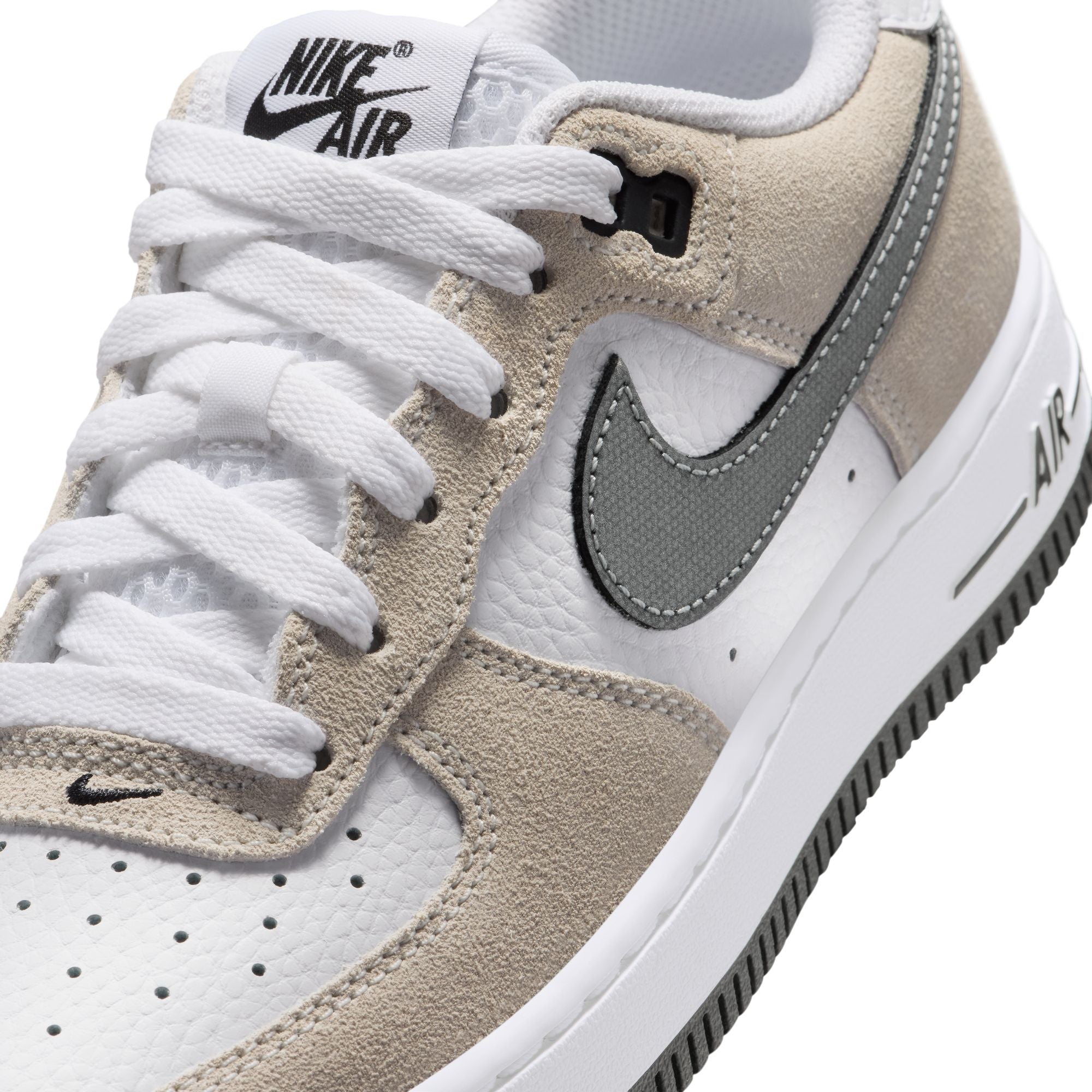 Nike Air Force 1 LV8 GS White Metallic Cool Grey Black Cool Grey | Pro Feet | IR2008-100