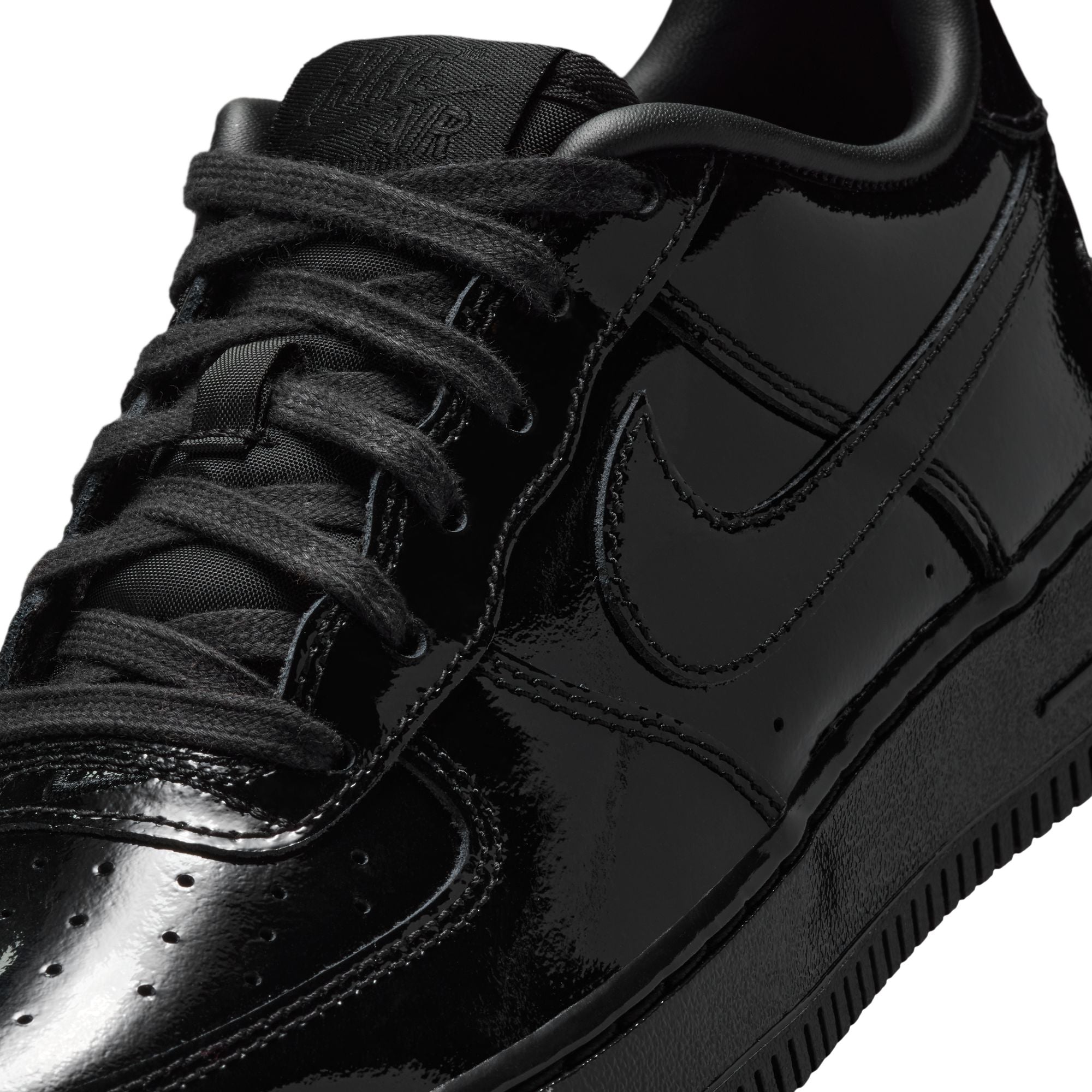 Nike Air Force 1 Low Patent Leather GS Black Black IV2448-010 | Pro Feet