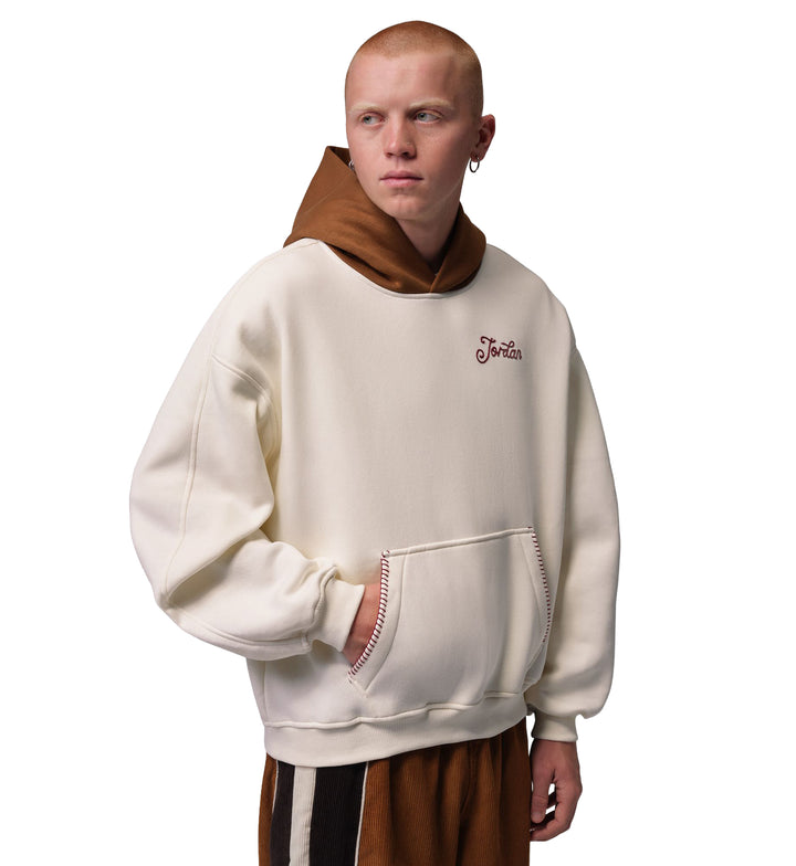 Jordan Brooklyn Fleece Men’s Oversized Pullover Hoodie Soft Pearl Light British Tan IV4902-047 | Pro Feet