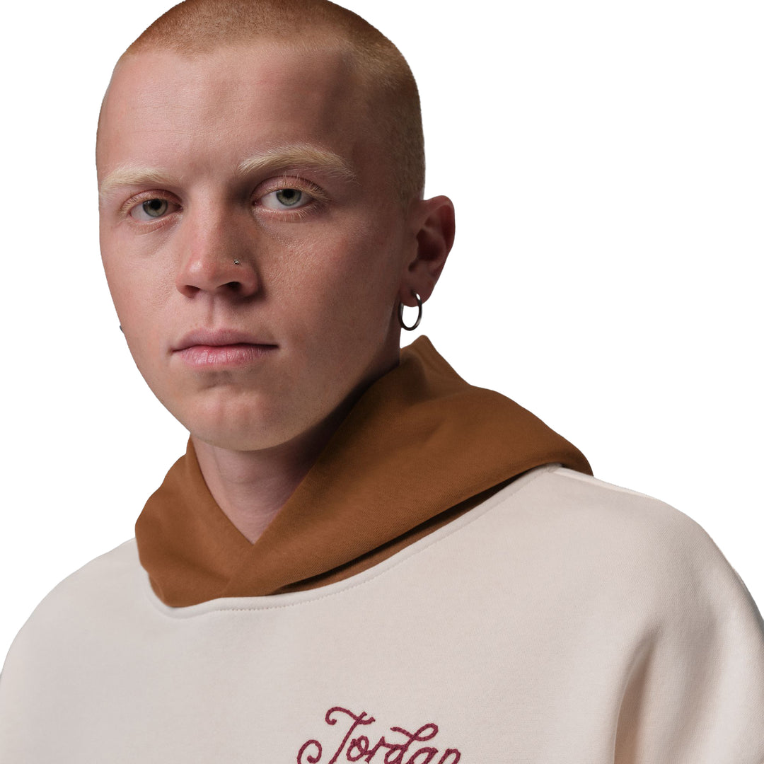 Jordan Brooklyn Fleece Men’s Oversized Pullover Hoodie Soft Pearl Light British Tan IV4902-047 | Pro Feet