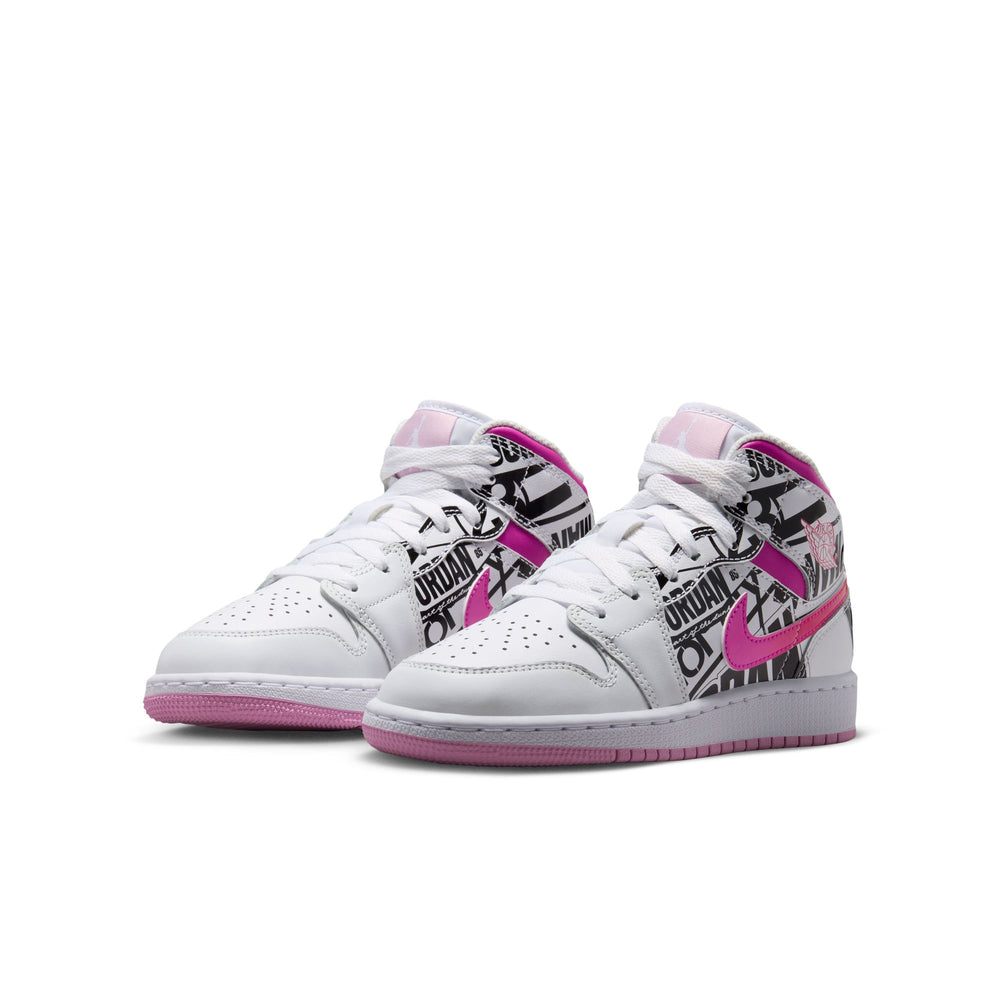 Air Jordan 1 Mid GS Off White Fire Pink IX3523-101 | Pro Feet