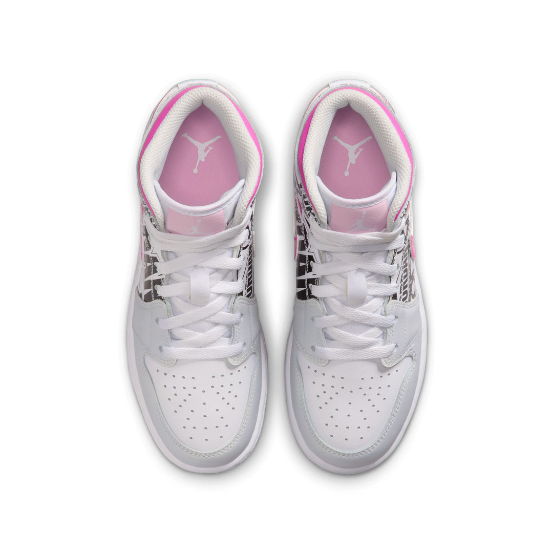 Air Jordan 1 Mid GS Off White Fire Pink IX3523-101 | Pro Feet