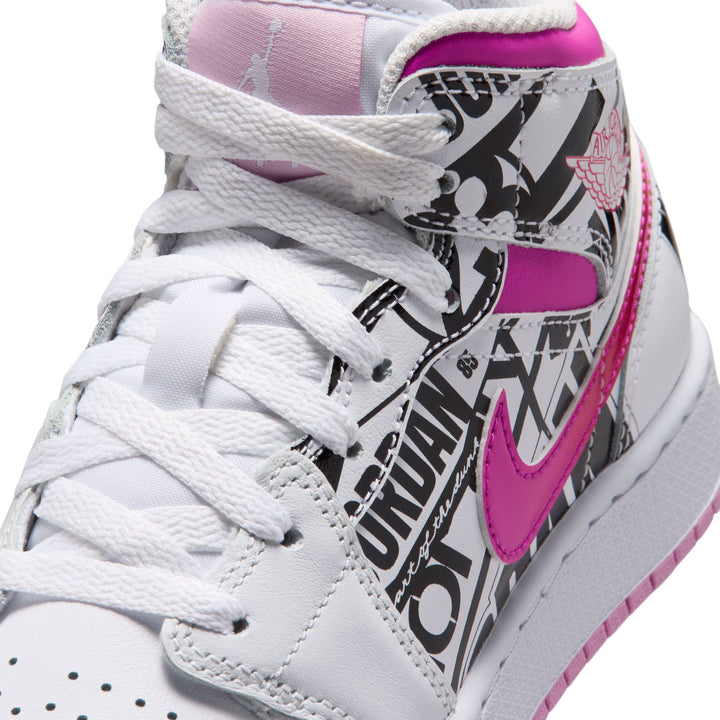Air Jordan 1 Mid GS Off White Fire Pink IX3523-101 | Pro Feet