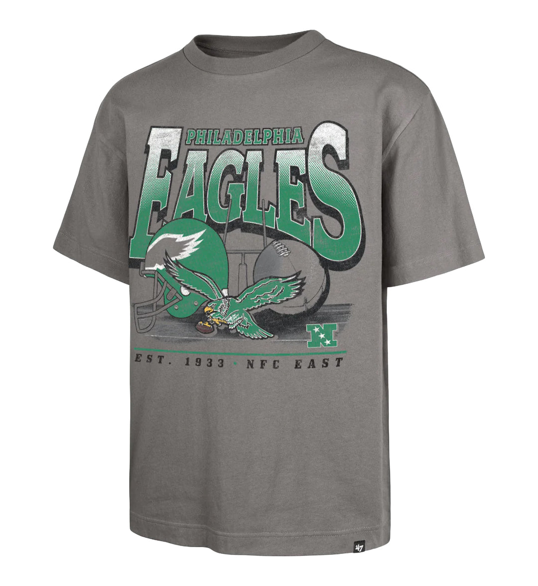 Gray '47 Brand Philadelphia Eagles Historic Regional ’47 Foundation Tee with Philadelphia Eagles logo and text on a white background