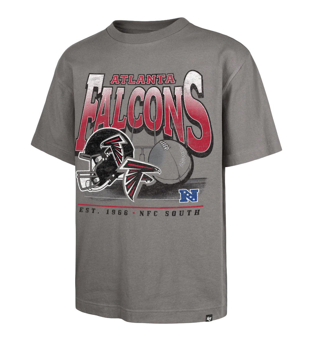 Gray '47 Brand Atlanta Falcons Regional ’47 Foundation Tee with Atlanta Falcons logo and text on a white background