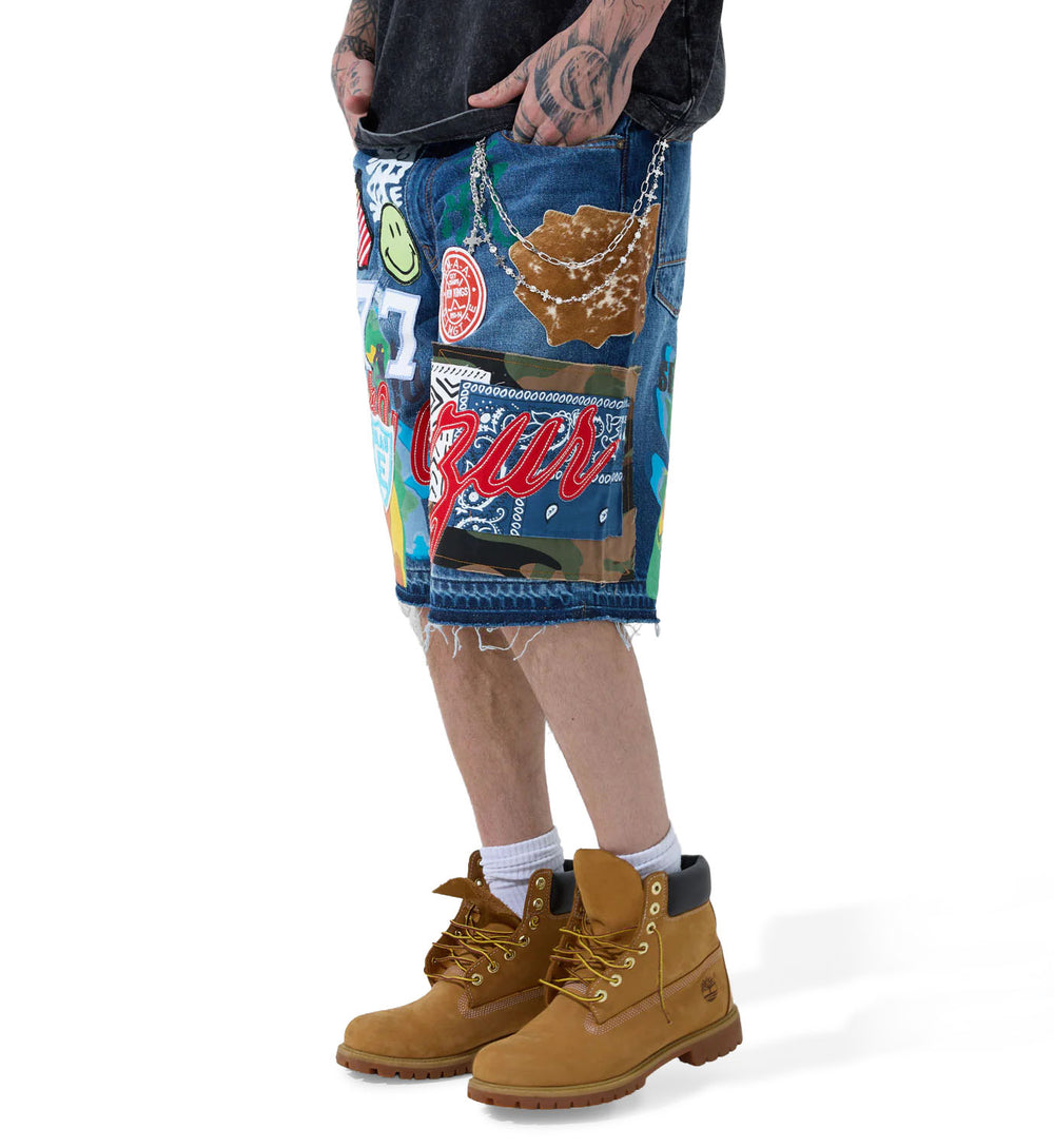 See You In Paradise Festival Denim Shorts Aged Wash JBP105S-54 | Pro Feet
