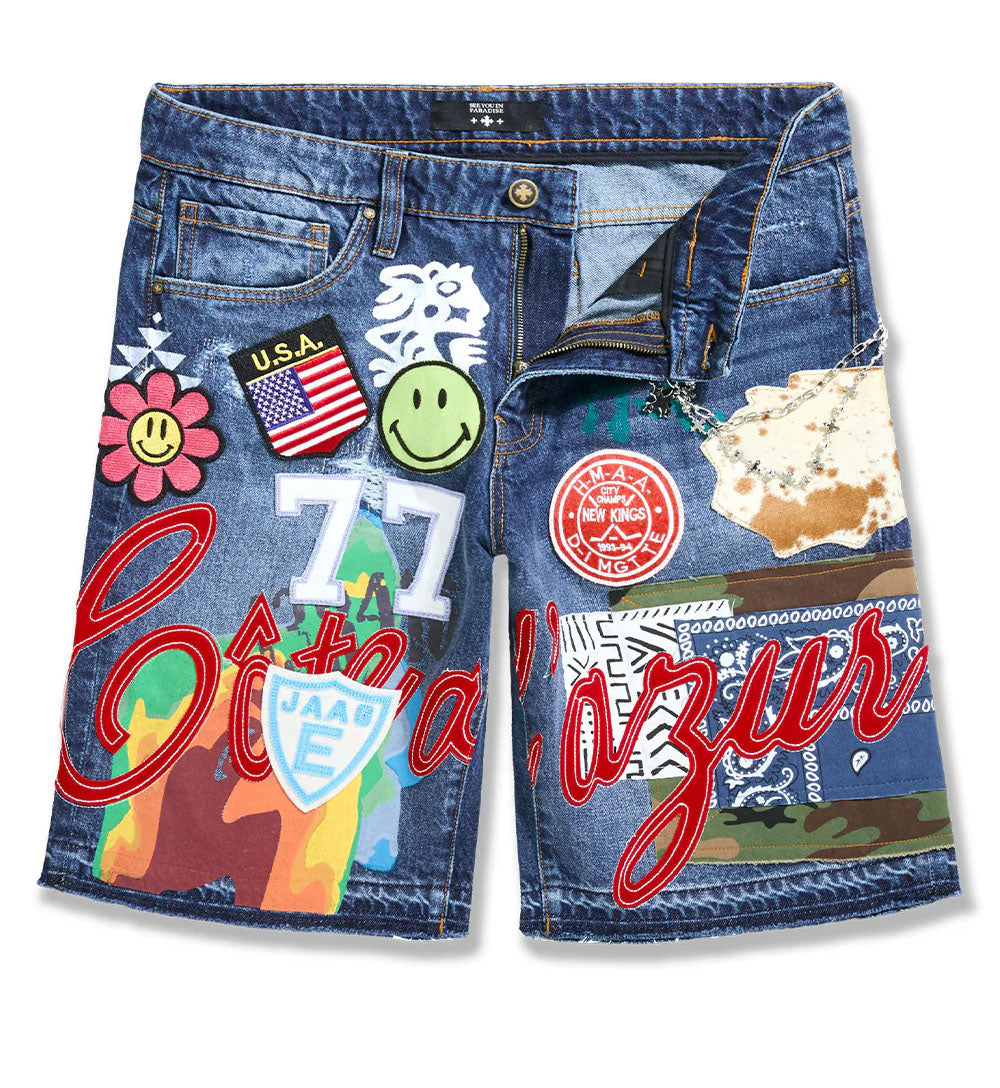 See You In Paradise Festival Denim Shorts Aged Wash JBP105S-54 | Pro Feet