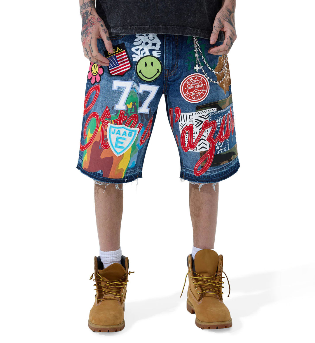 See You In Paradise Festival Denim Shorts Aged Wash JBP105S-54 | Pro Feet