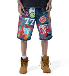 See You In Paradise Festival Denim Shorts Aged Wash JBP105S-54 | Pro Feet