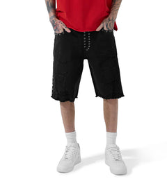 See You In Paradise Heavy Metal Denim Shorts Black JBP109S-10 | Pro Feet