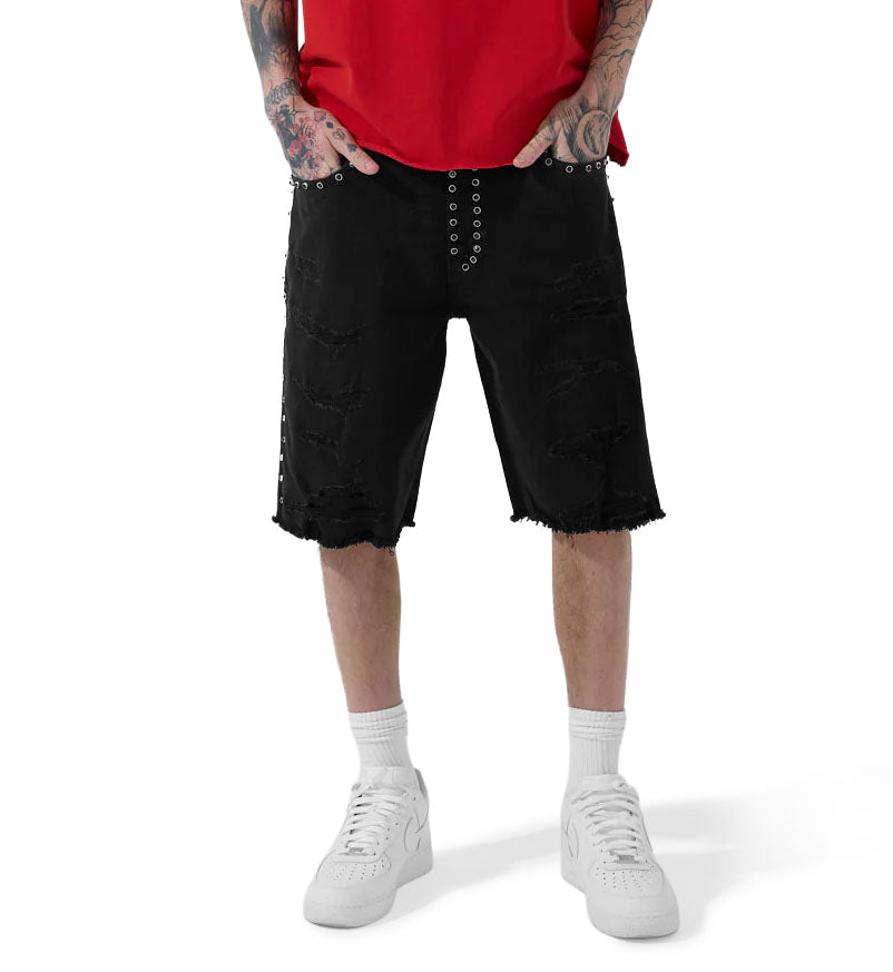 See You In Paradise Heavy Metal Denim Shorts Black JBP109S-10 | Pro Feet