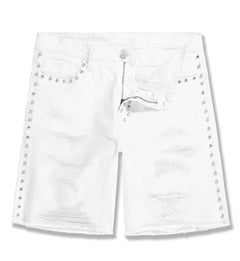 See You In Paradise Heavy Metal Denim Shorts White JBP109S-50 | Pro Feet