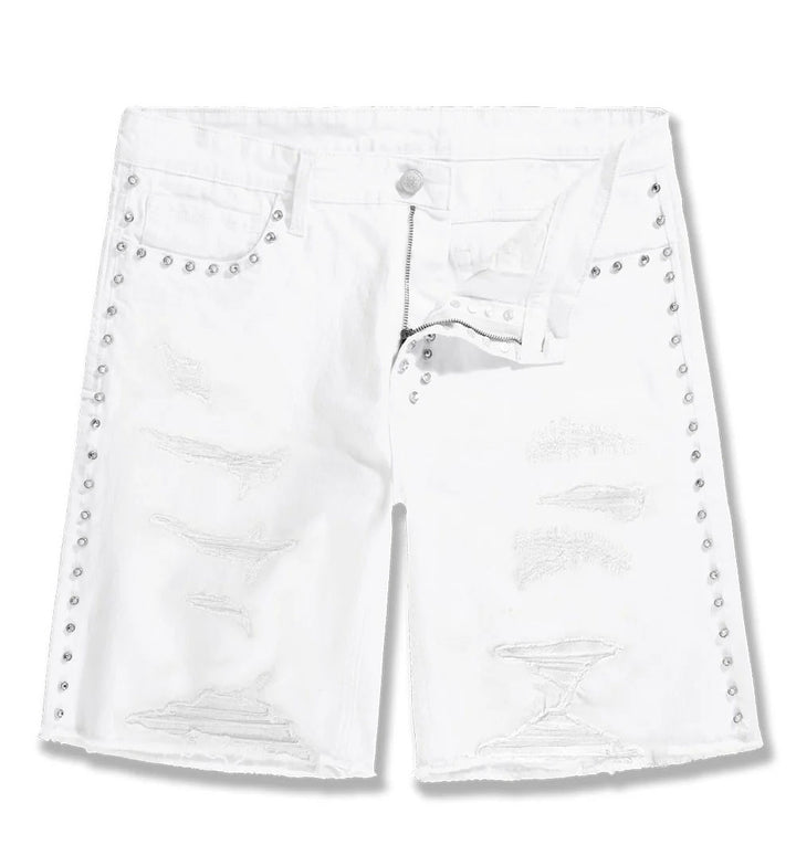 See You In Paradise Heavy Metal Denim Shorts White JBP109S-50 | Pro Feet