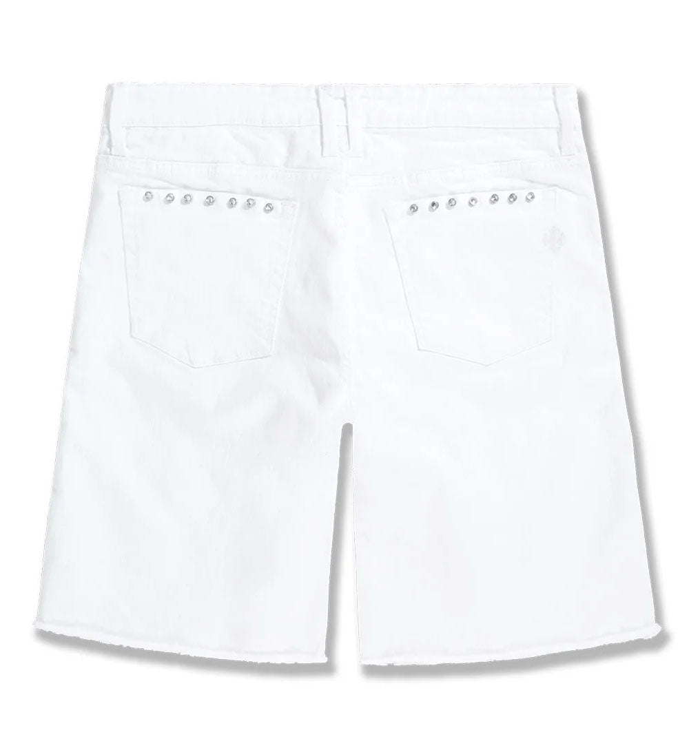 See You In Paradise Heavy Metal Denim Shorts White JBP109S-50 | Pro Feet