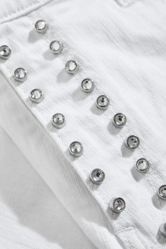 See You In Paradise Heavy Metal Denim Shorts White JBP109S-50 | Pro Feet