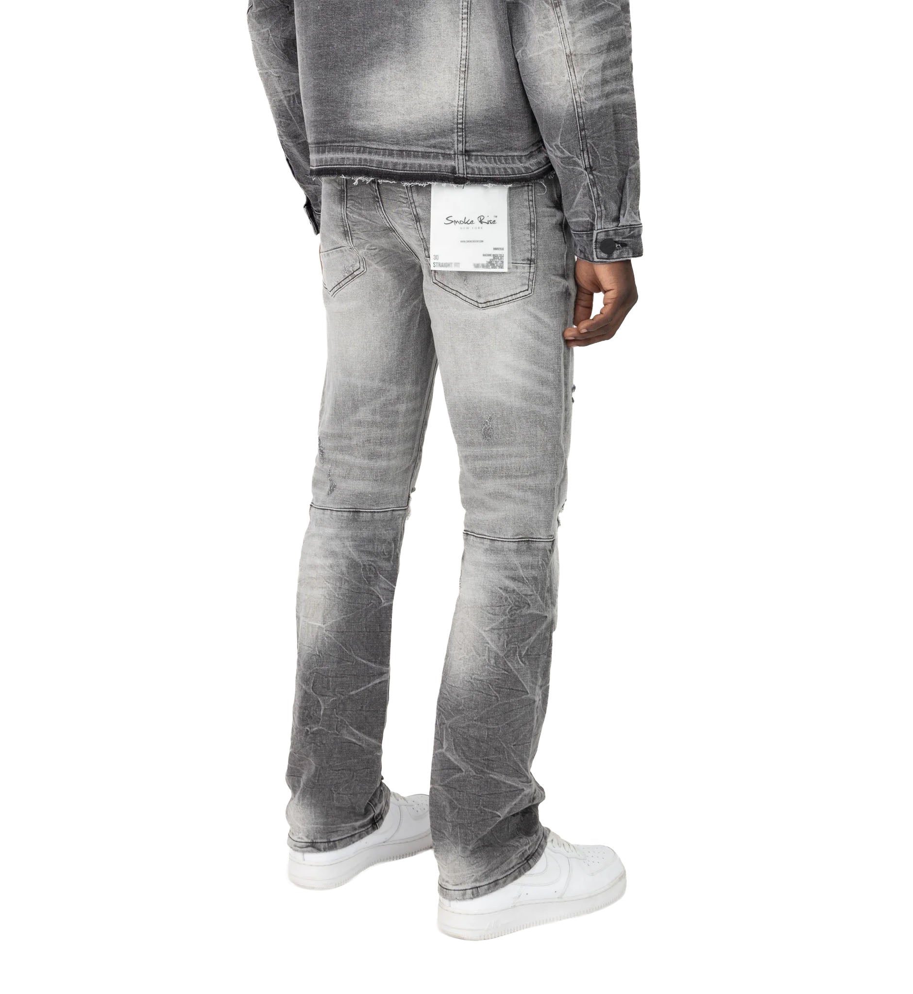 Smoke Rise Straight Heavy Whisker Effect Jeans Astro Black (JP25508)