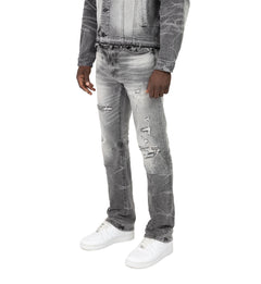 Smoke Rise Straight Heavy Whisker Effect Jeans Astro Black (JP25508)