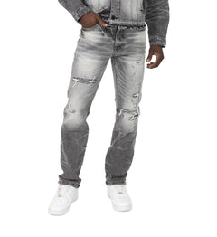Smoke Rise Straight Heavy Whisker Effect Jeans Astro Black (JP25508)