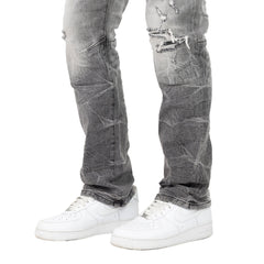Smoke Rise Straight Heavy Whisker Effect Jeans Astro Black (JP25508)