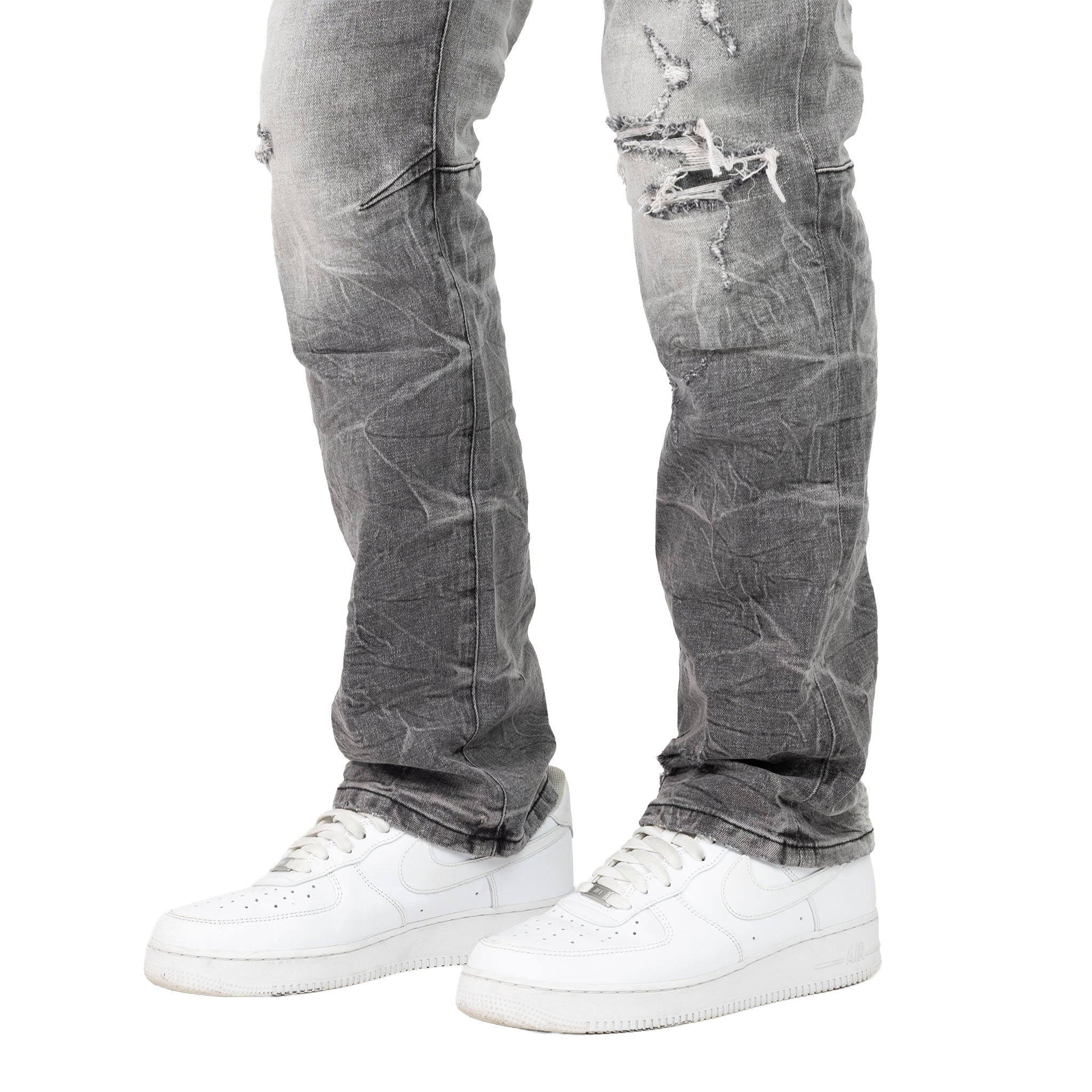 Smoke Rise Straight Heavy Whisker Effect Jeans Astro Black (JP25508)