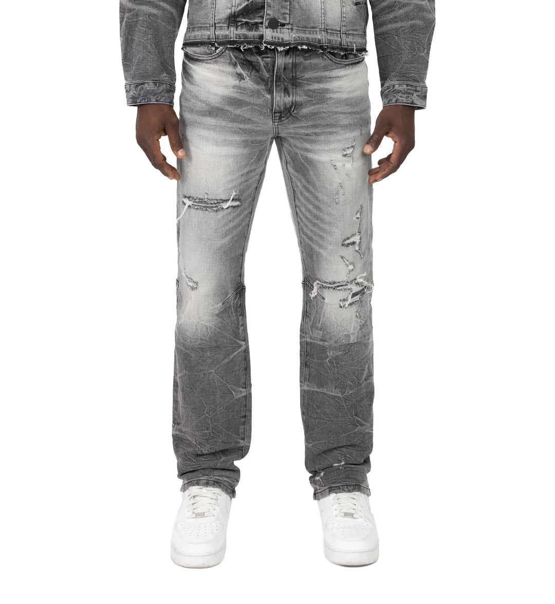 Smoke Rise Straight Heavy Whisker Effect Jeans Astro Black (JP25508)