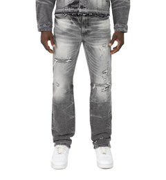 Smoke Rise Straight Heavy Whisker Effect Jeans Astro Black (JP25508)