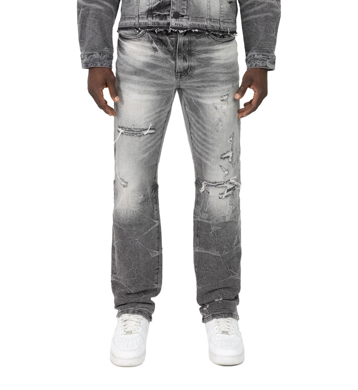 Smoke Rise Straight Heavy Whisker Effect Jeans Astro Black (JP25508)