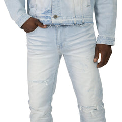 Smoke Rise Straight Heavy Whisker Effect Jeans Kori Blue (JP25508)