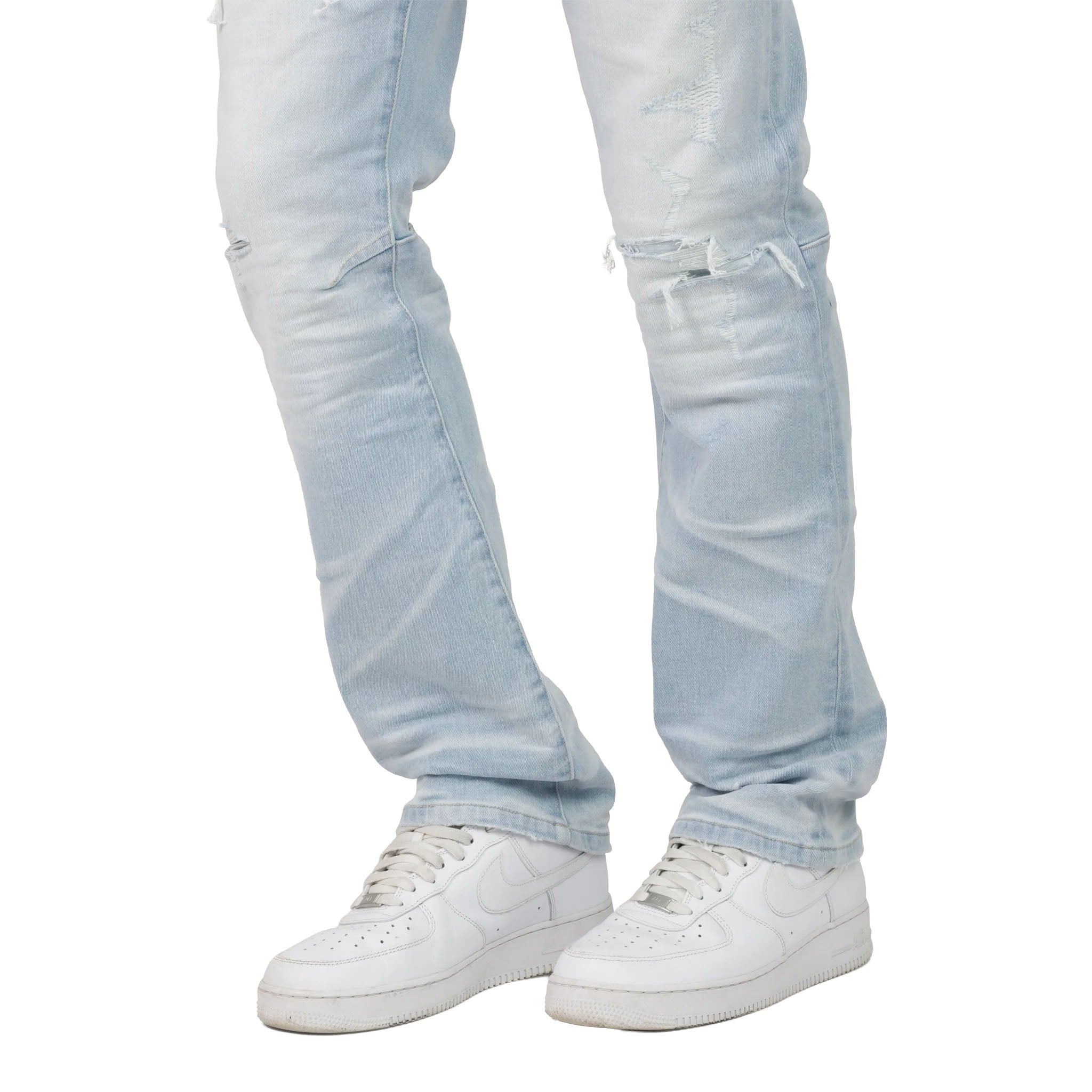 Smoke Rise Straight Heavy Whisker Effect Jeans Kori Blue (JP25508)