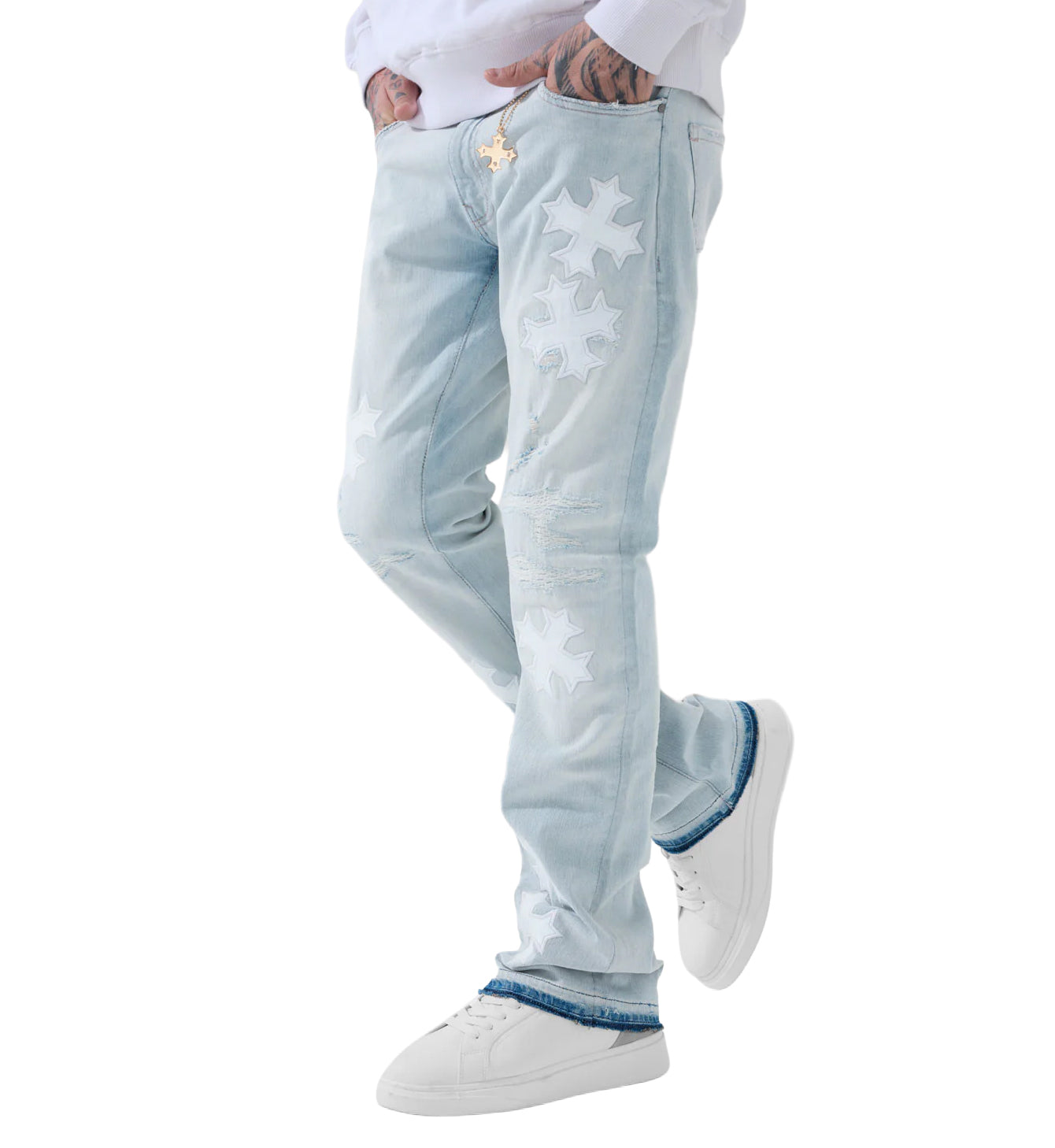 Super Skinny Stacked Eden Denim “Iced White” (JTF2266-IW)