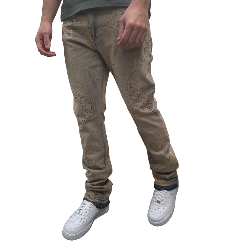 Jordan Craig Crystal Flare Jeans “Cream Wash”