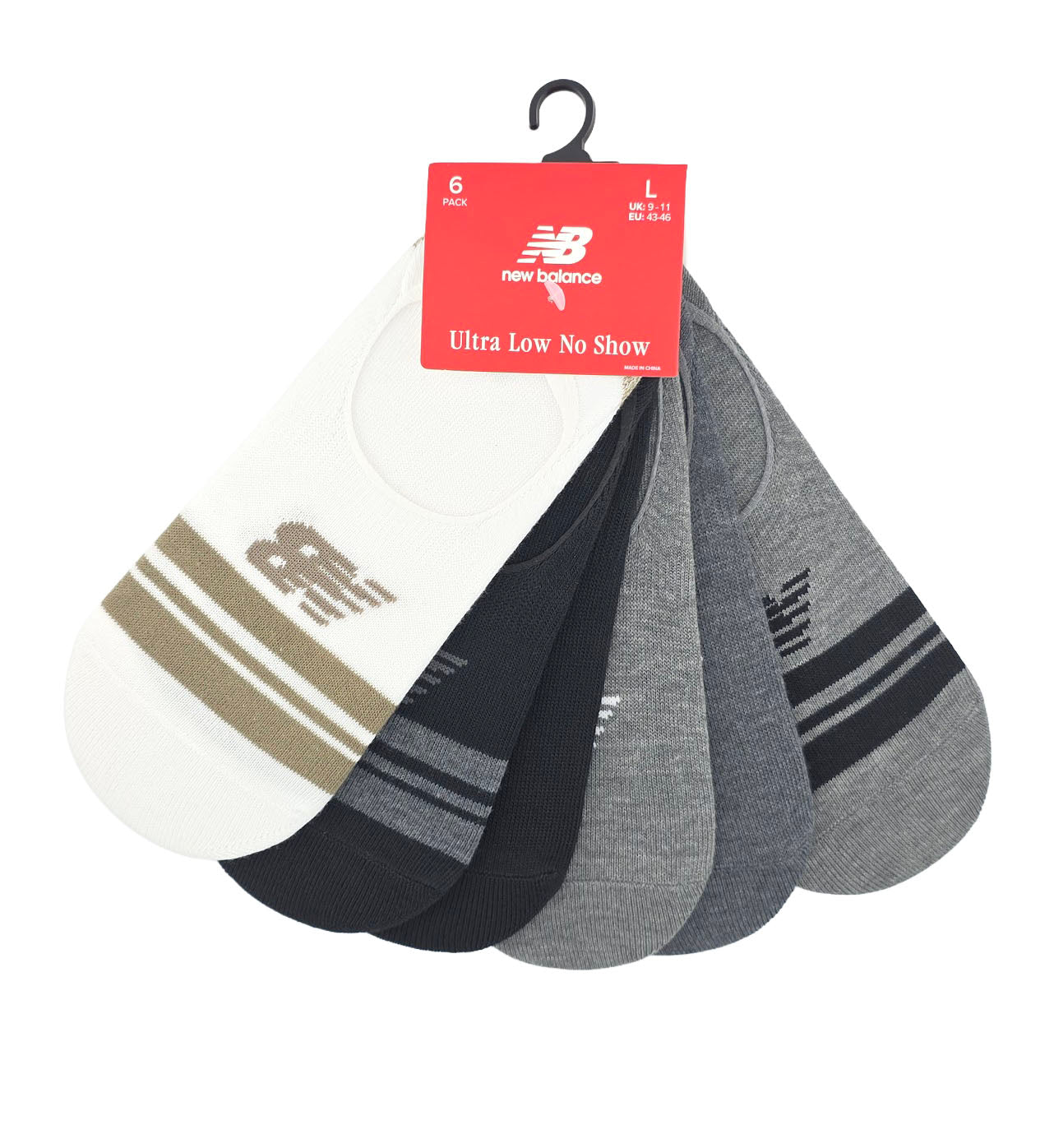 New Balance Ultra Low No Show Socks 6 Pack Assorted LAS20046AS1 | Pro Feet