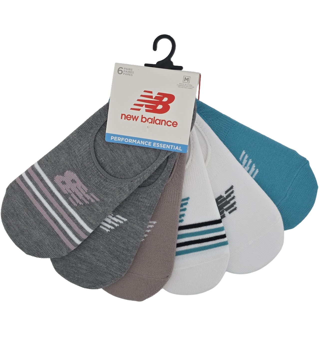 New Balance Ultra Low No Show Socks 6 Pack White Black LAS20046WK | Pro Feet
