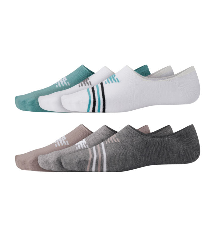 New Balance Ultra Low No Show Socks 6 Pack White Black LAS20046WK | Pro Feet