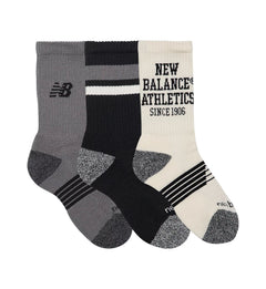 New Balance Active Graphic Crew Socks 3 Pack Black Multi LAS35111AS | Pro Feet