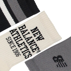 New Balance Active Graphic Crew Socks 3 Pack Black Multi LAS35111AS | Pro Feet