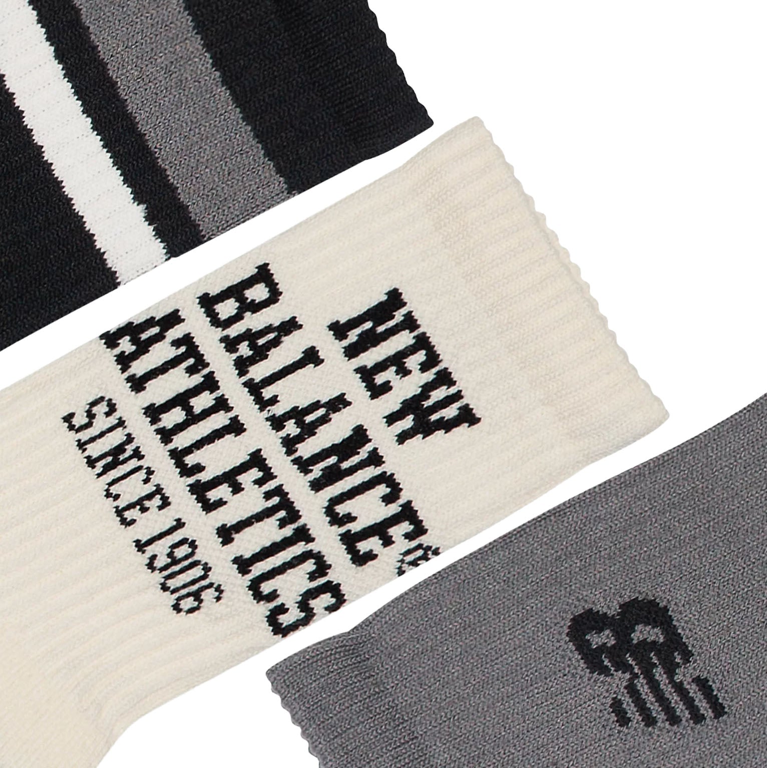 New Balance Active Graphic Crew Socks 3 Pack Black Multi LAS35111AS | Pro Feet