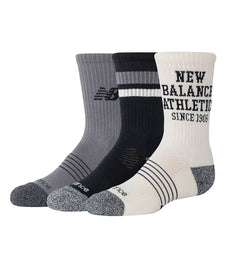 New Balance Active Graphic Crew Socks 3 Pack Black Multi LAS35111AS | Pro Feet