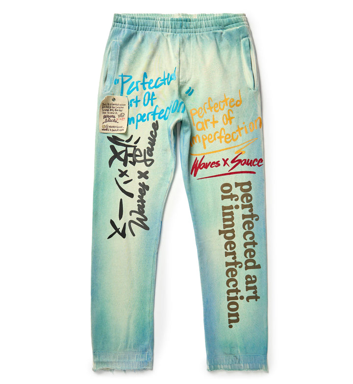 Waves x Sauce WXS Logo Sweatpants Mint Fade LOGOPNTCRM | Pro Feet