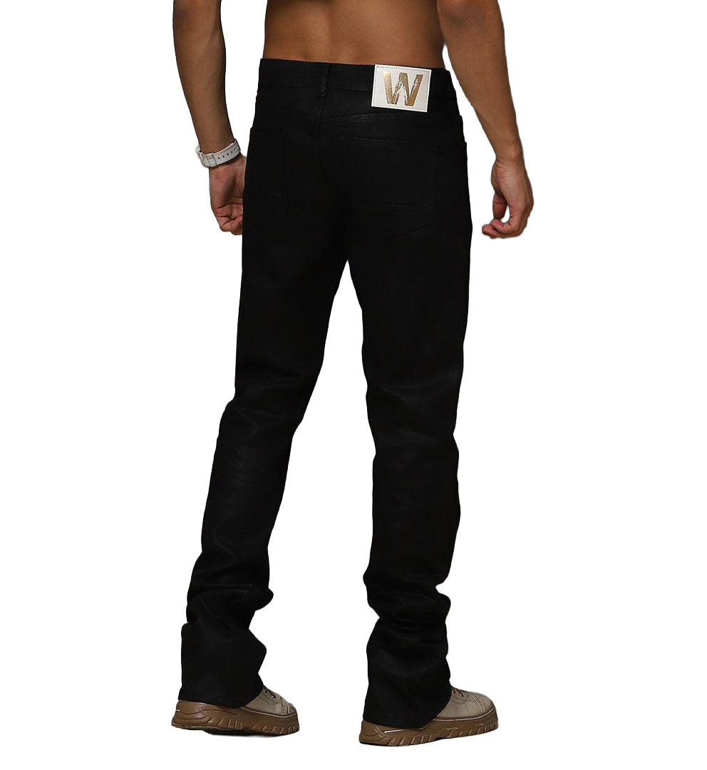 W by Waimea Stacked Fit Jeans “Jet Black Coated” (M8341D-JB)