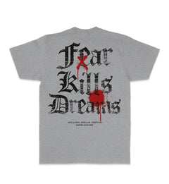 Million Dolla Motive Fear Kills Dreams T-Shirt Heather Grey MDM-FEAR | Pro Feet